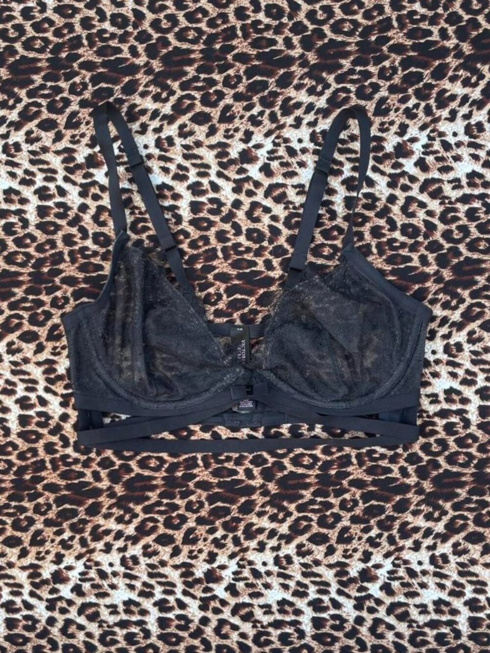 black lace gothic strappy bra